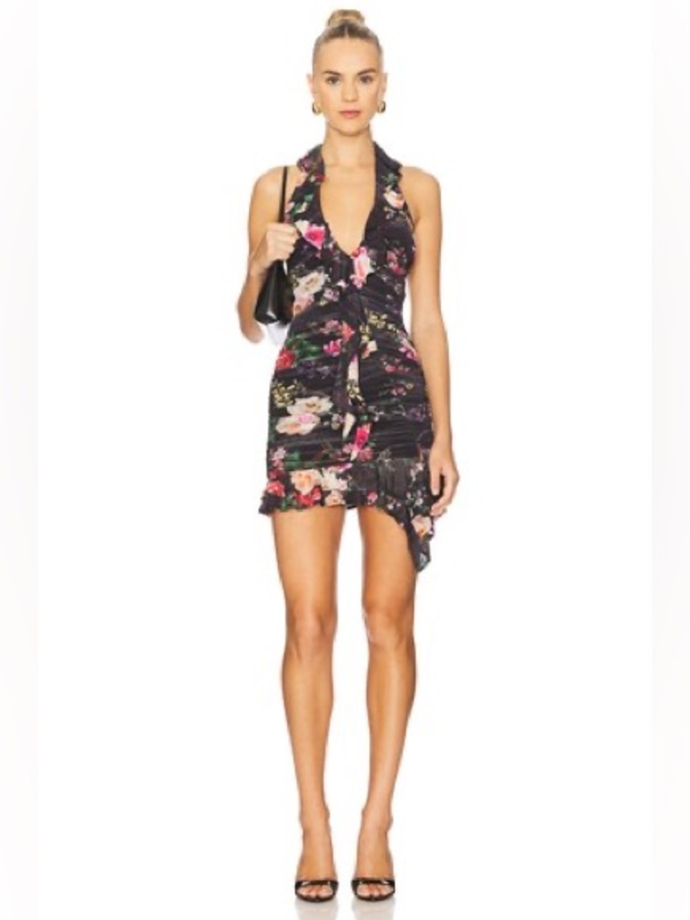 NWT- AFRM Revolve Odessa Dress in Noir Summer Rose